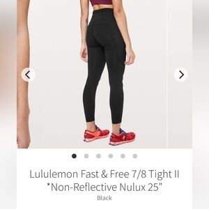 Lululemon Women’s Fast & Free 7/8 Tight/Leggings, Size 6